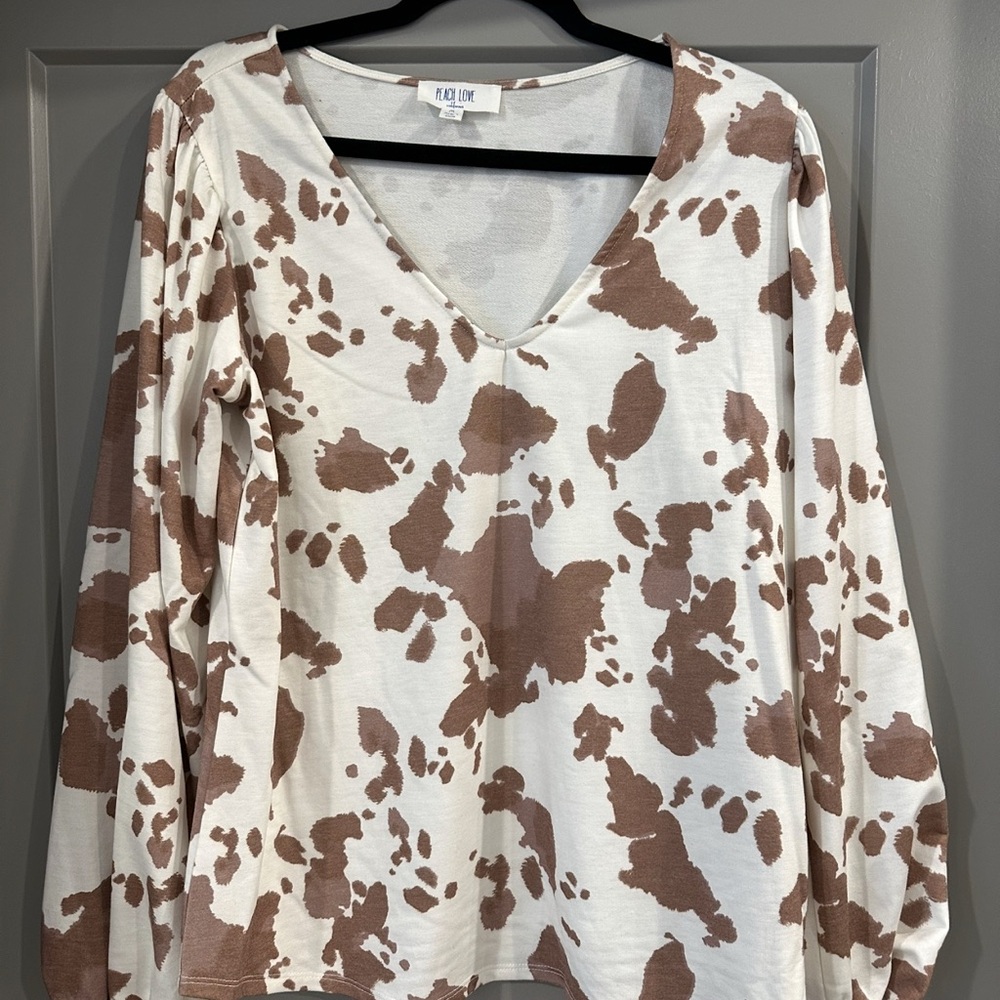 Cow Print Blouse